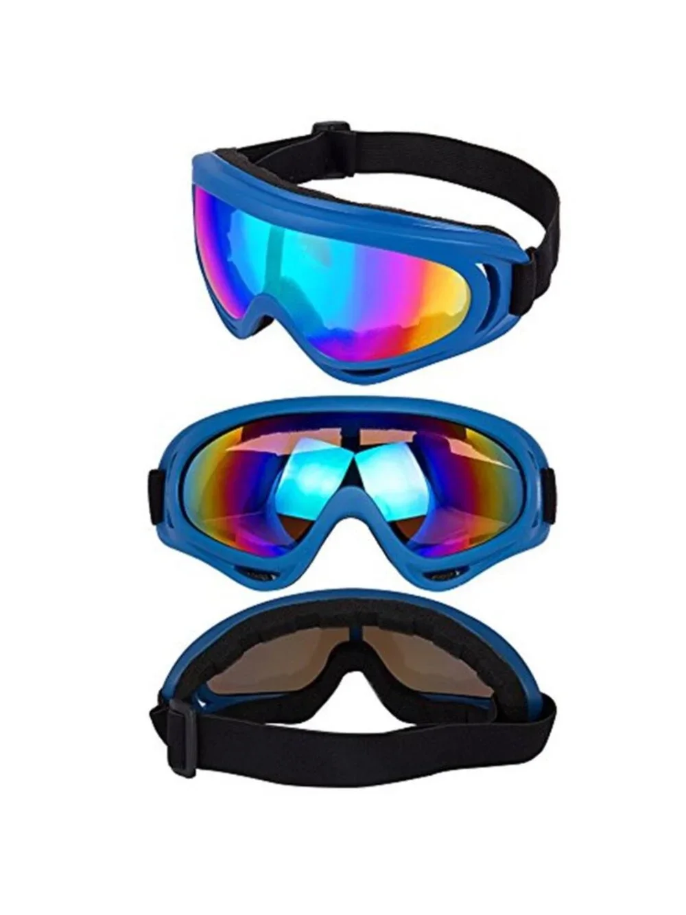 Ski Goggles Snowboard Motorcycle ATV Riding Goggles Anti Fog UV Pink Blue 2 Pack